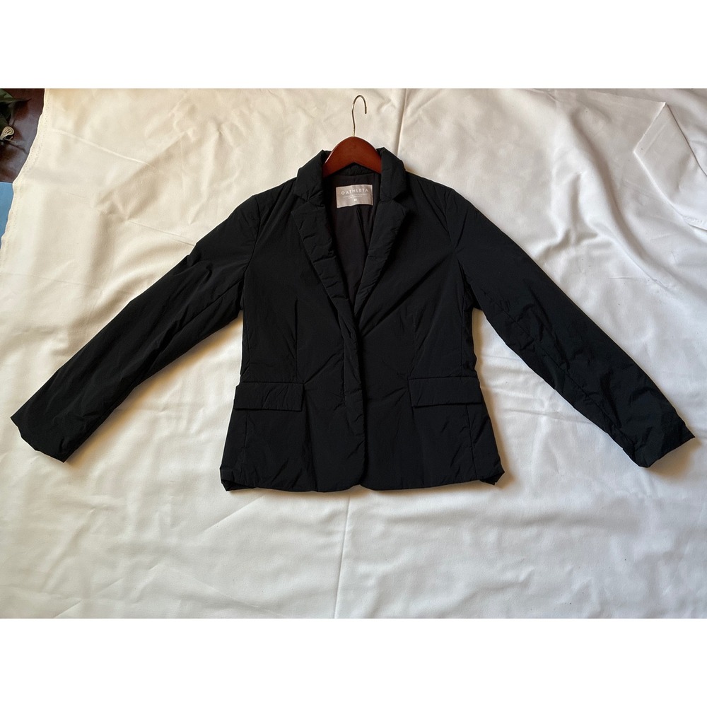 Athleta Primaloft Puffer Blazer Womens Size M 500917-00 Black Insulated Tailored